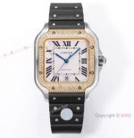 THB Factory Cartier Santos De Cartier Gold Full Diamond Men Watches AAA Replica